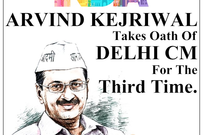 Arvind  Kejriwal  took oath as Chief Minister of Delhi for third time