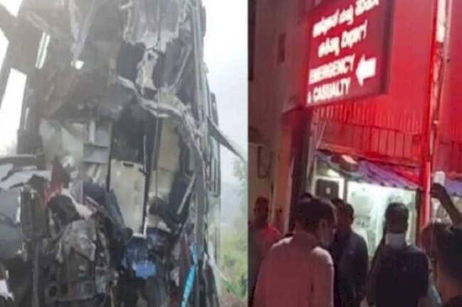 Major accident in Karnataka: 7 dead, 26 injured. Collision between bus and lorry