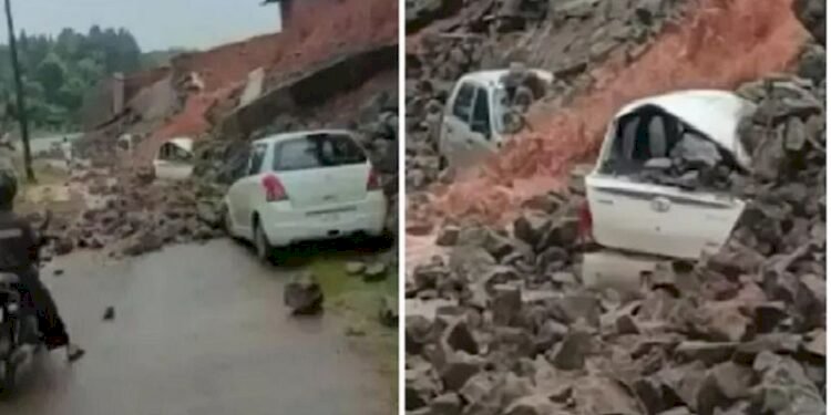 College wall collapses due to heavy rainfall in Dakshina Kannada: 3 cars damaged